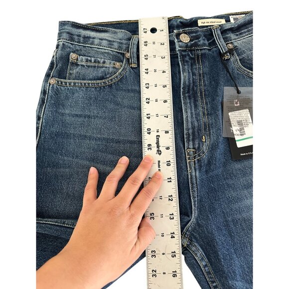 NOEND High Rise Relaxed Straight Jeans Womens 29 Blue Made USA 100% Cotton Denim - Picture 13 of 16